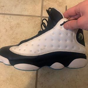 Jordan 13s obsidian small scuff and scratch on the side minor crease no healdrag